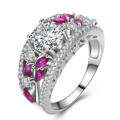 Готика перстень женские кольца ring набор колец кольцо с камнем парные кольца печатка мужская кольцо керамика обручальные кольца панк кольцо кольца кольцо женское перстень мужское кольца женские мужские кольца - Цвет основного камня: 42