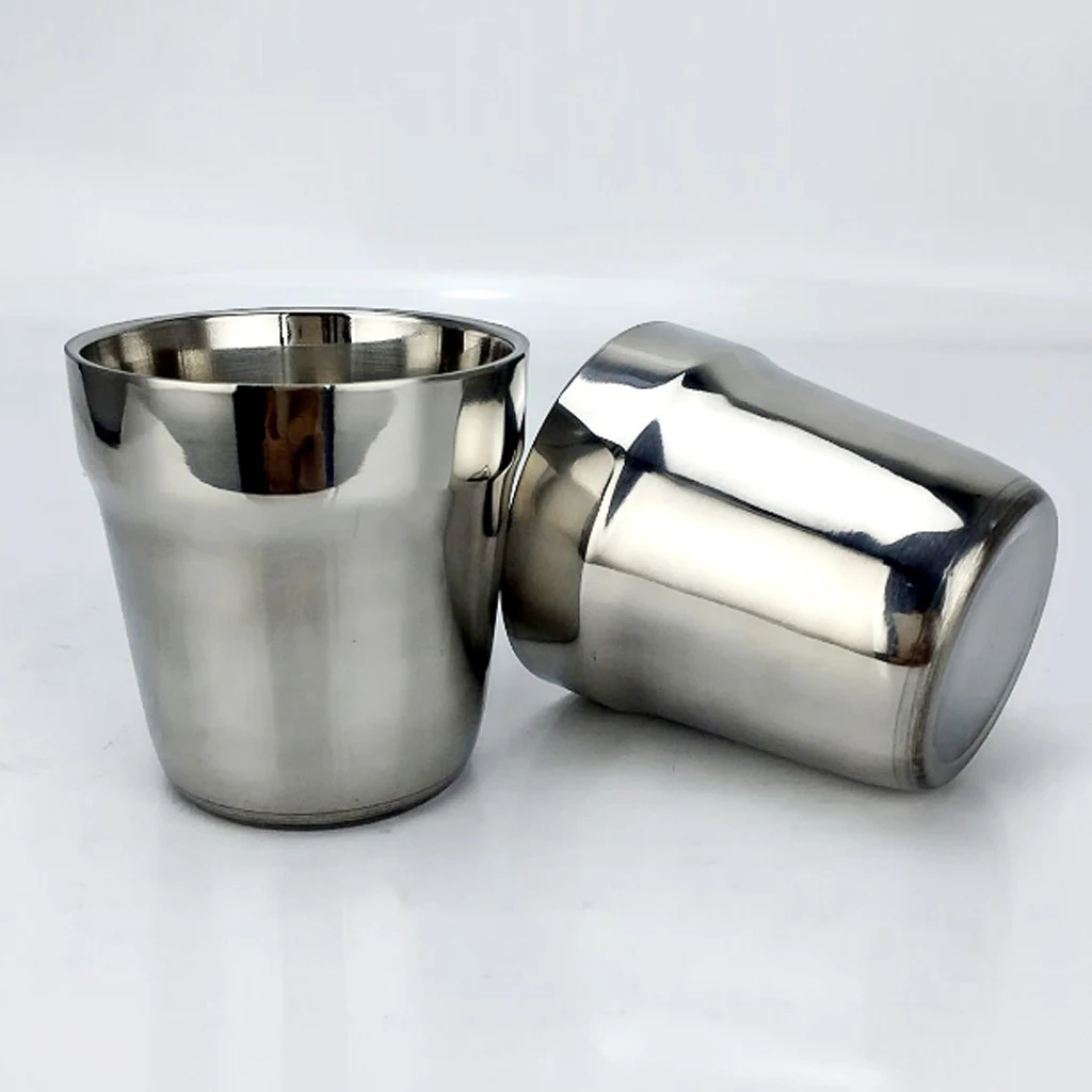 

2pcs Stainless Steel Camping Travel Insulated Tumbler Cup Coffee Beer Mug kids Unbreakable Cup 180ml