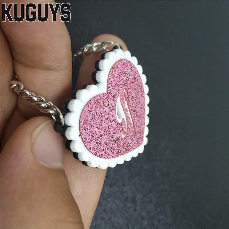 KUGUYS модные ювелирные изделия акриловые серьги с кисточками в виде сердца для