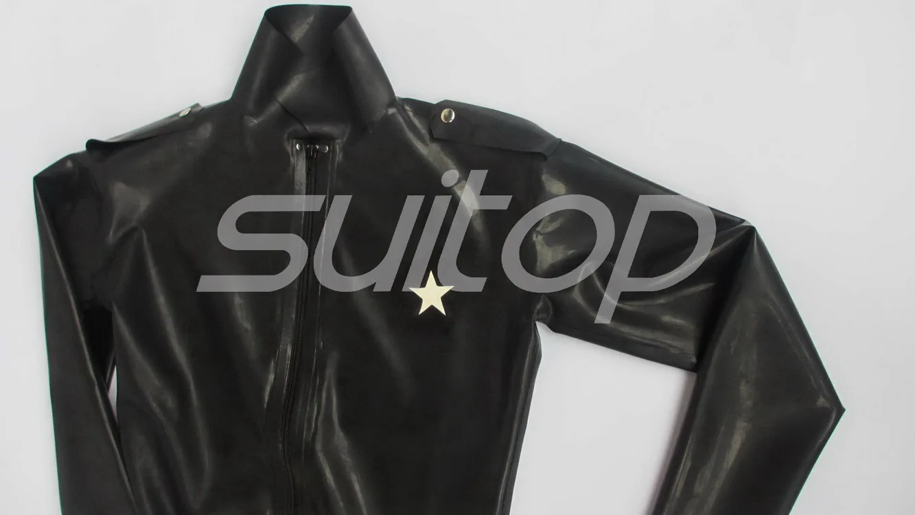 Полицейский женский и мужской резиновый костюм черный латексный не включает