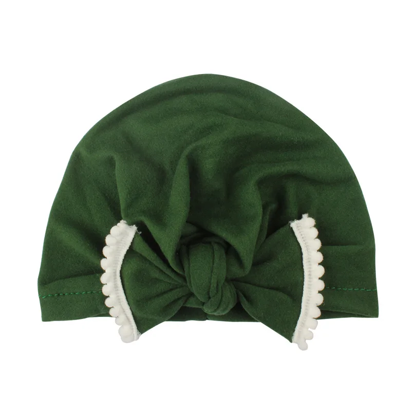 New Bow Baby Hat for Girls Candy Color Beanie Cap Toddler Turban Elastic Cotton Girl Accessories 1 PC | Детская одежда и обувь