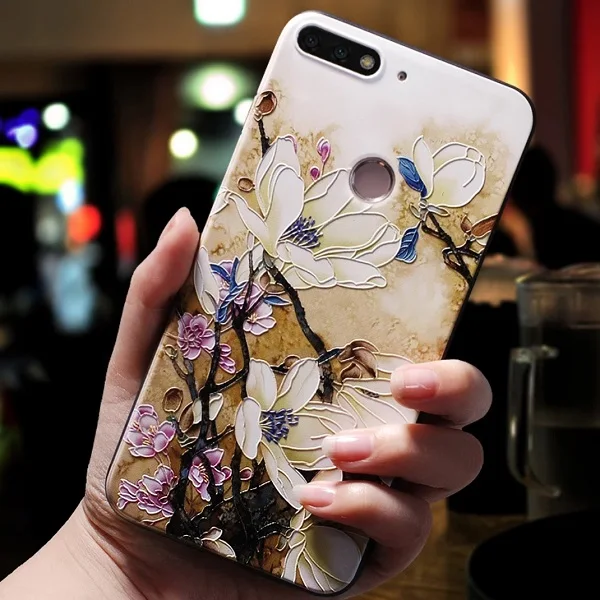 Для Funda Huawei Y6 Prime 2018 чехол для Coque Pro Чехол Y9 2019 с розовым цветком черный | Мобильные