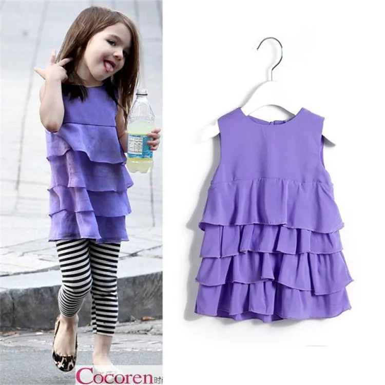 Новое шифоновое платье без рукавов многослойное платье-пачка для маленьких