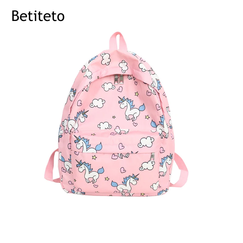 Betiteto Unicorn Bag Women Backpack Female Student Bagpack Teenage Girls School Mochila Unicornio Sac a Dos | Багаж и сумки