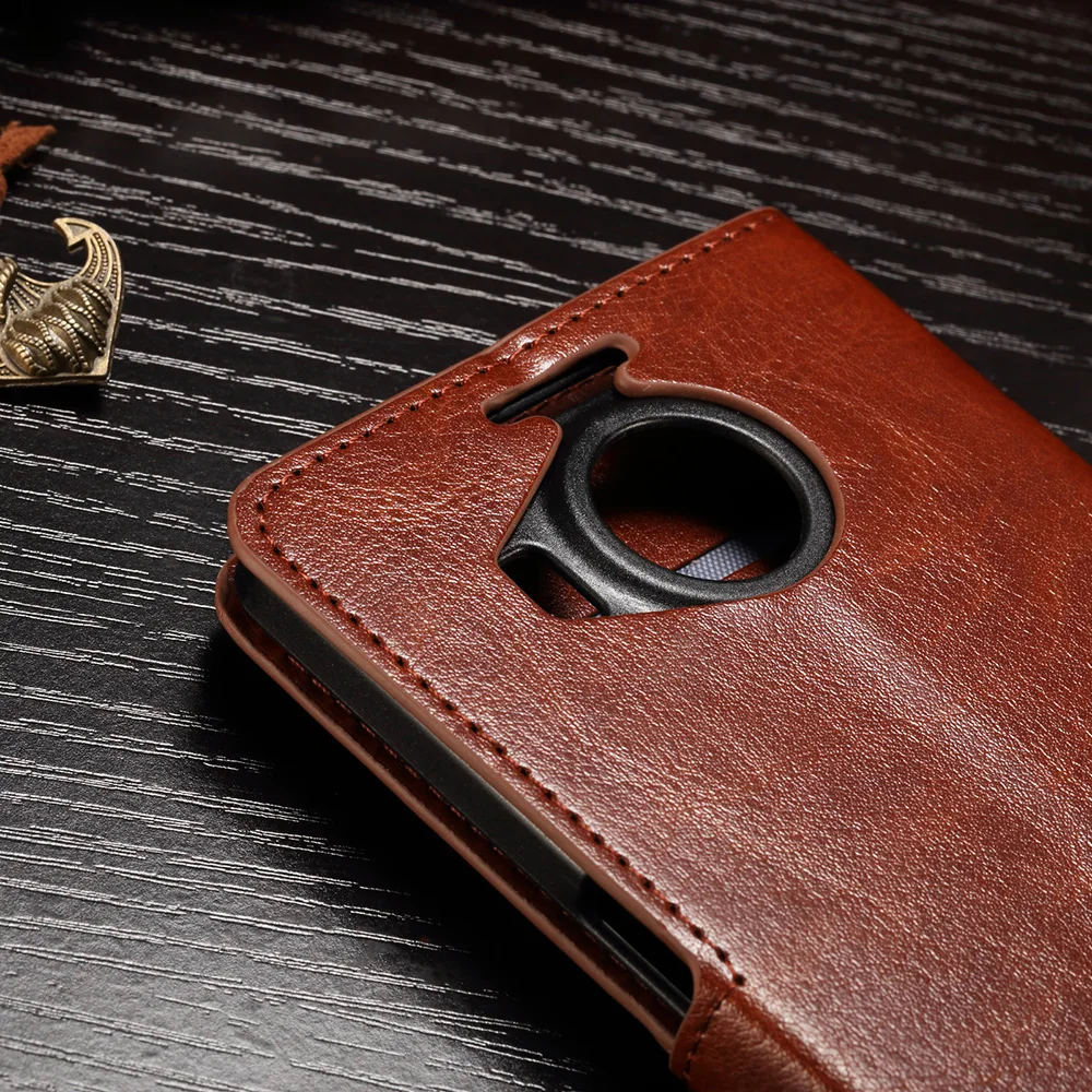 Роскошный кожаный чехол-кошелек в стиле ретро для Microsoft Nokia Lumia 950 XL с двумя