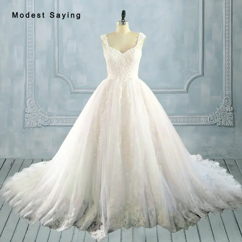 

Real White Elegant A-Line Beaded Lace Wedding Dresses 2017 Lace Up 80cm Chapel Train Long Bridal Gowns Vestidos de novia AW4