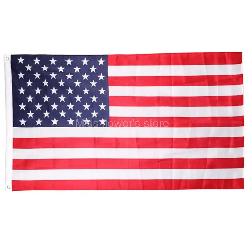 

90x150 см-5 футов x 3 фута полиэстер США американский флаг США Открытый Баннер Звезды и полосы 2 люверса