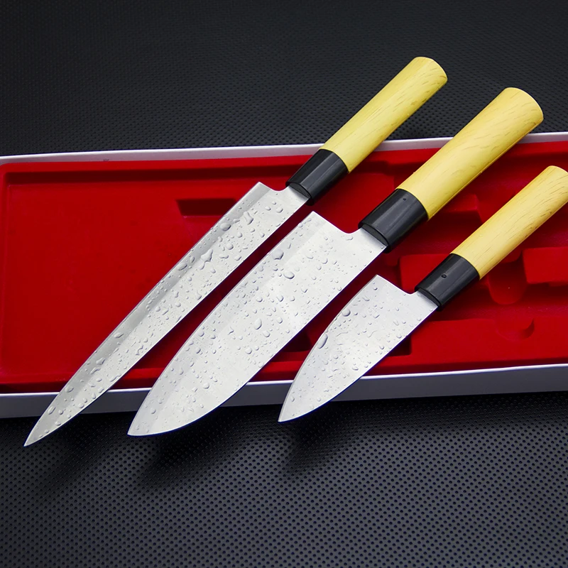 Набор кухонных ножей Santoku из 3 предметов 420SS лезвие набор нержавеющей стали