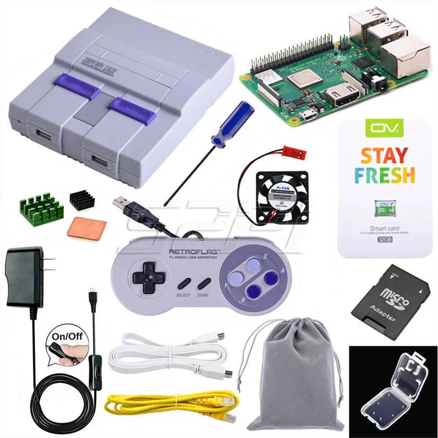 52Pi Retroflag SUPERPi CASE-U NESPi Чехол комплект с дополнительным игровым контроллером сумка для переноски Raspberry Pi 3 B Plus/3/2b - Цвет: CASE RPI 1 Control