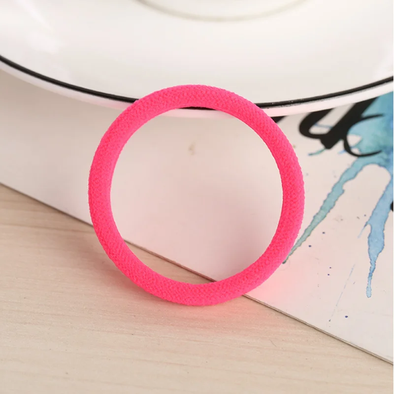 10pcs Pink 10 шт. цветные женские эластичные тканевые резинки для волос резинка для волос кольцо веревка для девушек конский хвост держатель аксессуары для головных уборов - Цвет: 10pcs Pink