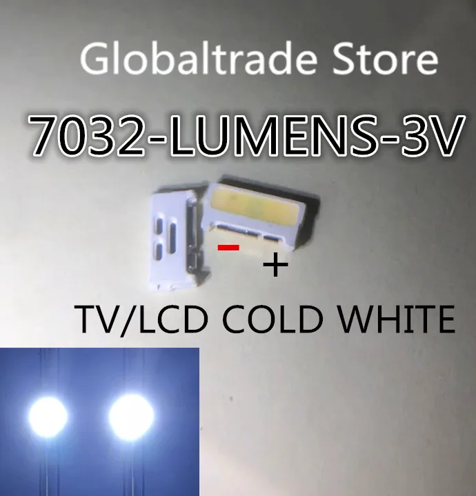 100 шт. люмен Светодиодная подсветка Edge LED-вспышка для 0 7 Вт 3В 7032 холодный белый SAMSUNG