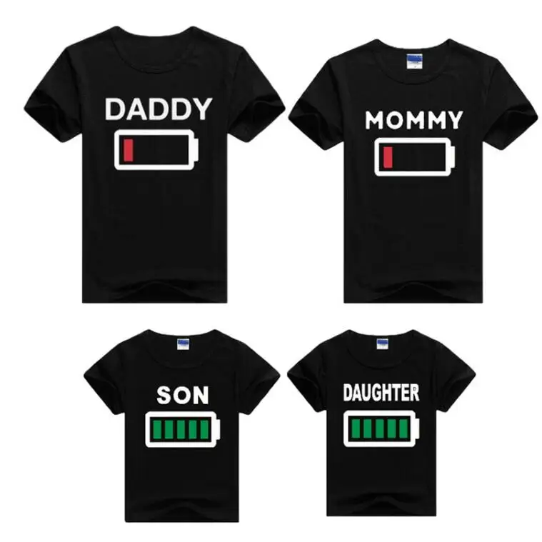 short sleeve Осенняя Одинаковая одежда для семьи, одежда для мамы и дочки, футболка для папы и сына, футболка с длинными рукавами и принтом, креативная футболка для всей семьи - Цвет: short sleeve