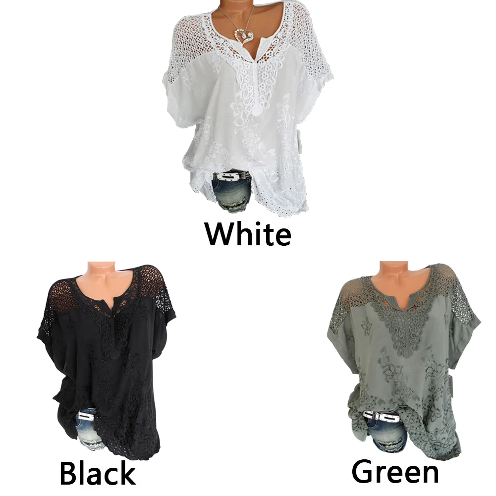 Женские топы больших размеров с v-образным вырезом хлопковая блузка рукавом