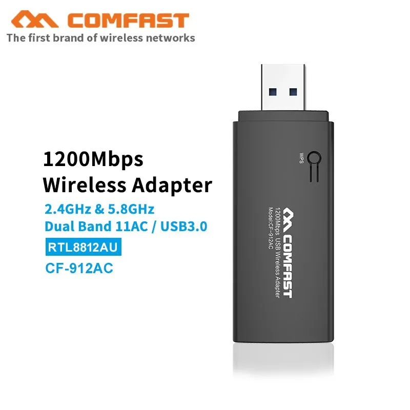 Двухдиапазонный 1200 Мбит/с USB 3 0 RTL8812AU беспроводной AC1200 Wlan Wi Fi Lan адаптер Dongle 802.11ac