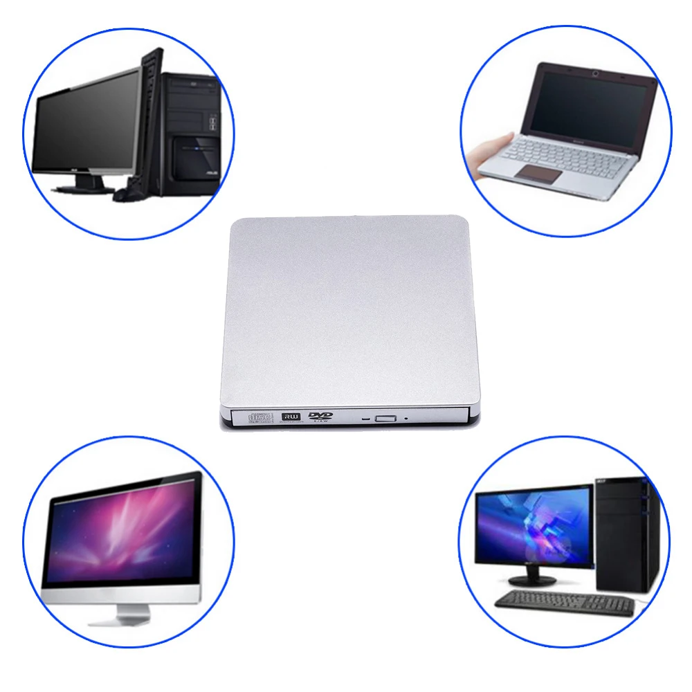 Внешний DVD RW горелки CD/DVD rom плеер USB 2 0 оптический писатель ридер рекордер привод