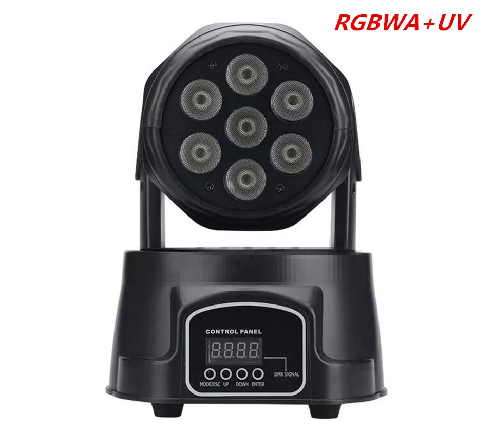 Движущийся светодиодный Wash сценическое освещение 7x18 Вт RGBWA + УФ 6in1