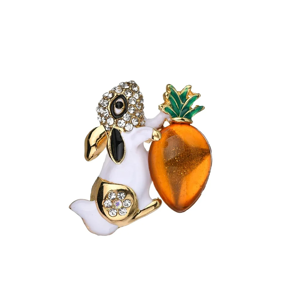 Quasimodo Rabbit Carrot Enamel Animal Brooches for Women Men Wedding Hijab Scarf Pins and Badges Brooch Jewelry | Украшения и