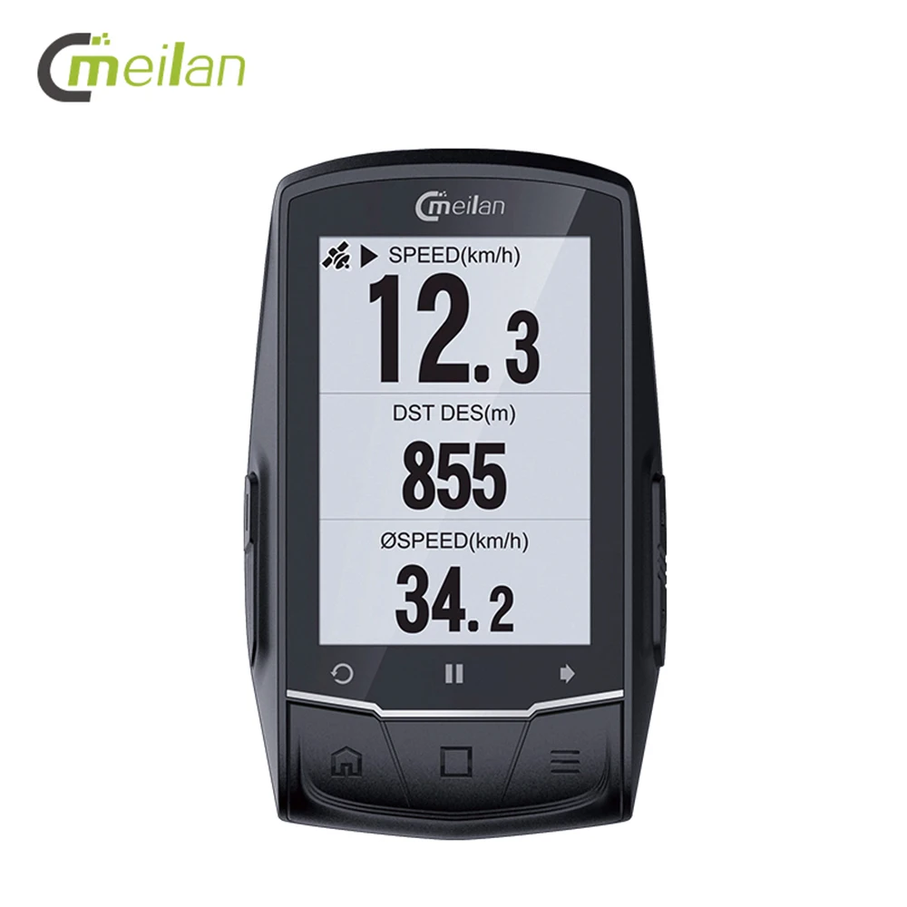 MEILAN M1 GPS Navigation Bike Computer Peedometer Candence Heart Rate 2.6" BLE4.0 Bicycle Computer Speedometer