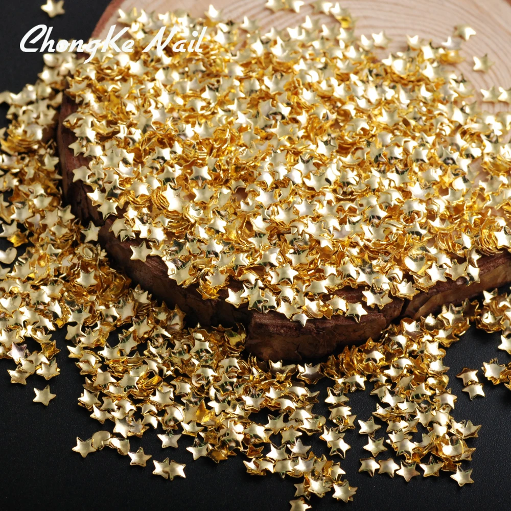 500 шт./упак. большой пятиконечная звезда Стиль золотым покрытием Ботильоны с