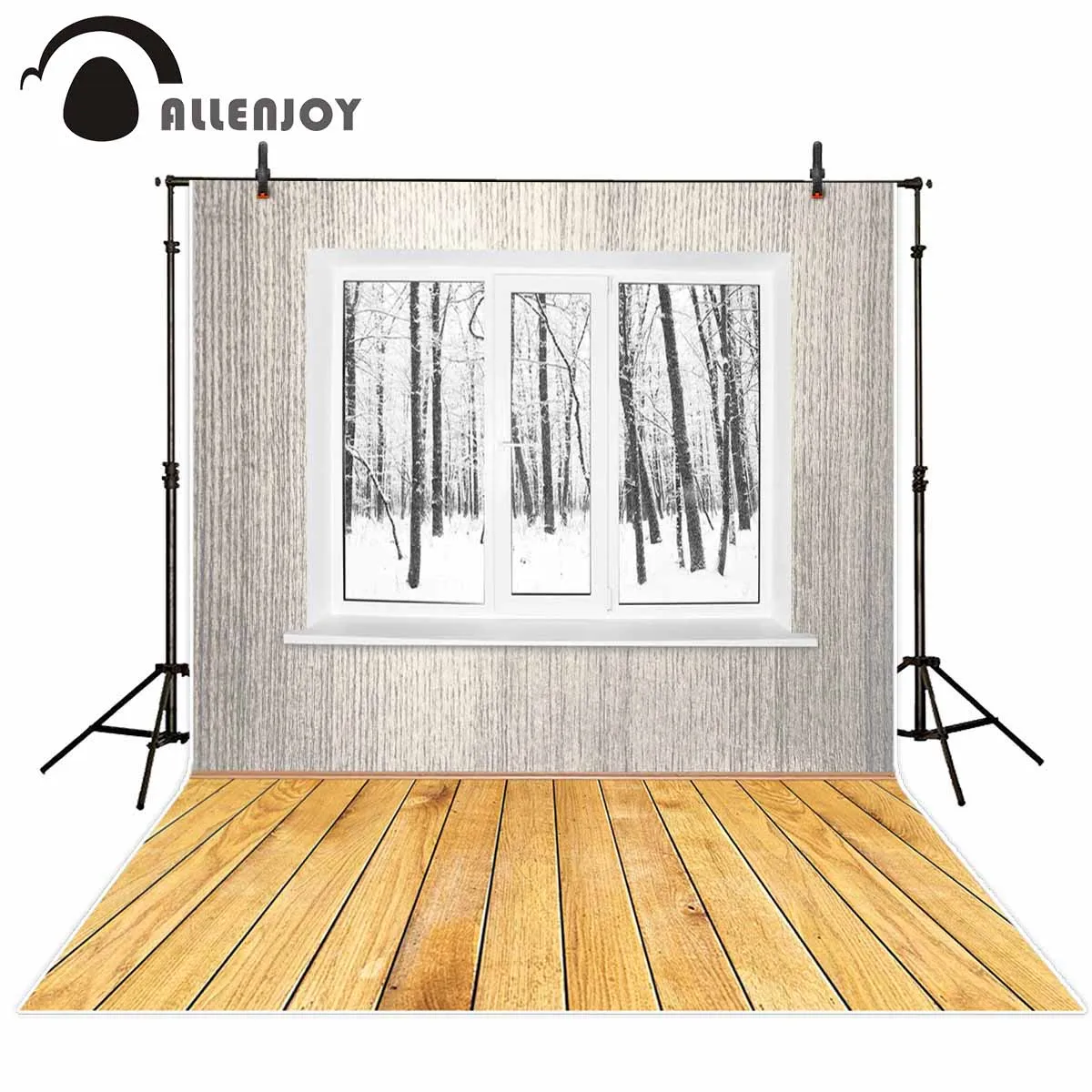 Allenjoy фон для фотосъемки с окном зимний воздух Свежий снежный интерьер брунч