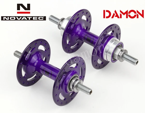 Purple 32H Pair Специальные скидки по низкой цене Новатек A565SBT A566SBT 32 отверстия фиксированной Шестерни один Скорость велосипедные ступицы передние и задние/14/15/17 T - Цвет: Purple 32H Pair