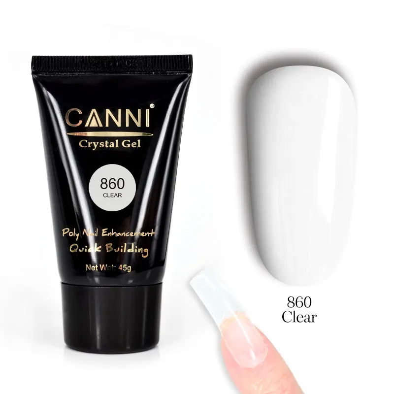 CANNI, 45 г, УФ-гель, мягкий розовый, не сжигающий, покрытие для дизайна ногтей, натуральный, прозрачный, светодиодный, УФ, впитывающий, акриловый, Кристальный, полигель - Цвет: 860