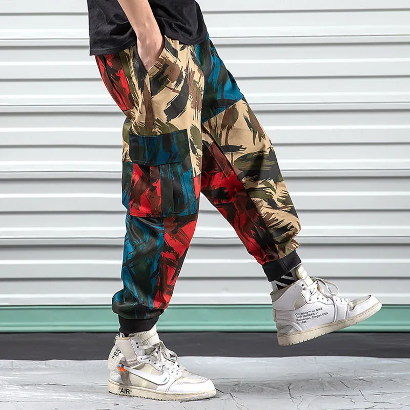 Camouflage 5XL, большие размеры, китайские мешковатые штаны, Мужские штаны для бега, повседневные штаны в стиле хип-хоп, уличная одежда, мужские брюки, Летний комбинезон, Комбинезоны - Цвет: Camouflage