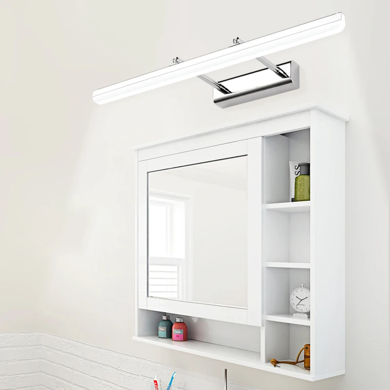 

Modern Bathroom LED Vanity light Wall lamp indoor bedroom waterproof Silver Mural mirror Lighting For sconce lights fixtures