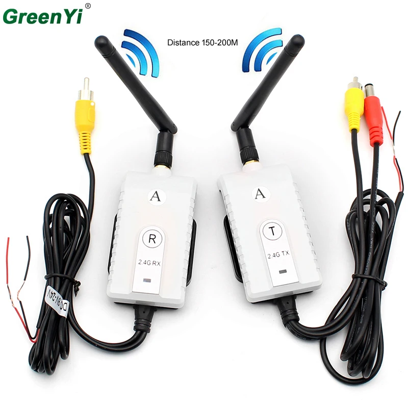 2.4GHz Wireless 200m Range AV Cable Truck Camera Video Bus Transmitter and Receiver Car DVD Player Parking Monitor | Автомобили и