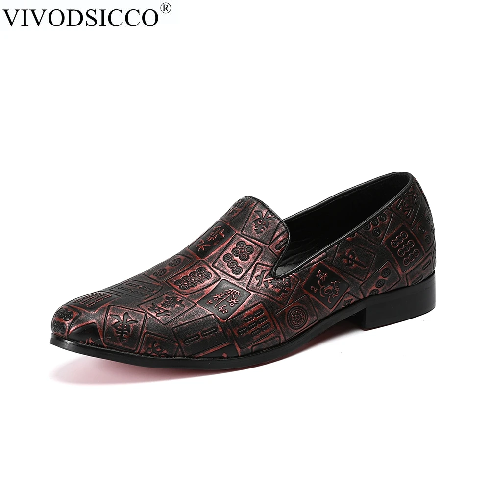 

VIVODSICCO New Men Trendy Mahjong Loafers Dress Shoes Italy Mlae Homecoming Prom Party Pageant Wedding Slippers Shoes Moccasins