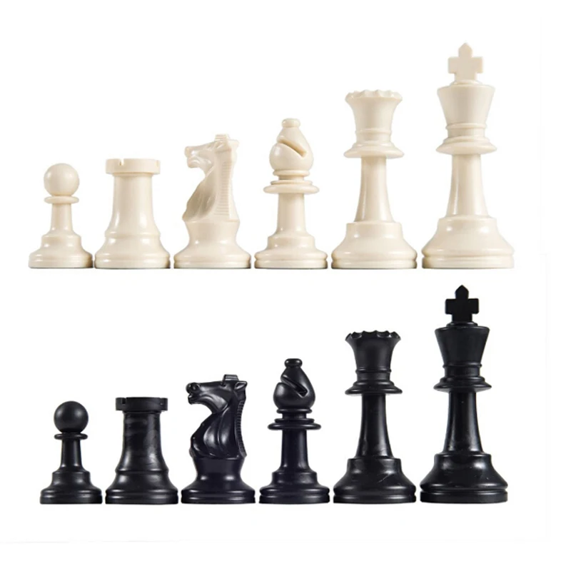 

BSTFAMLY Chess Set Plastic Chess Pieces King Height 64mm Chess Game Carrying Convenient Light International Chess LA103