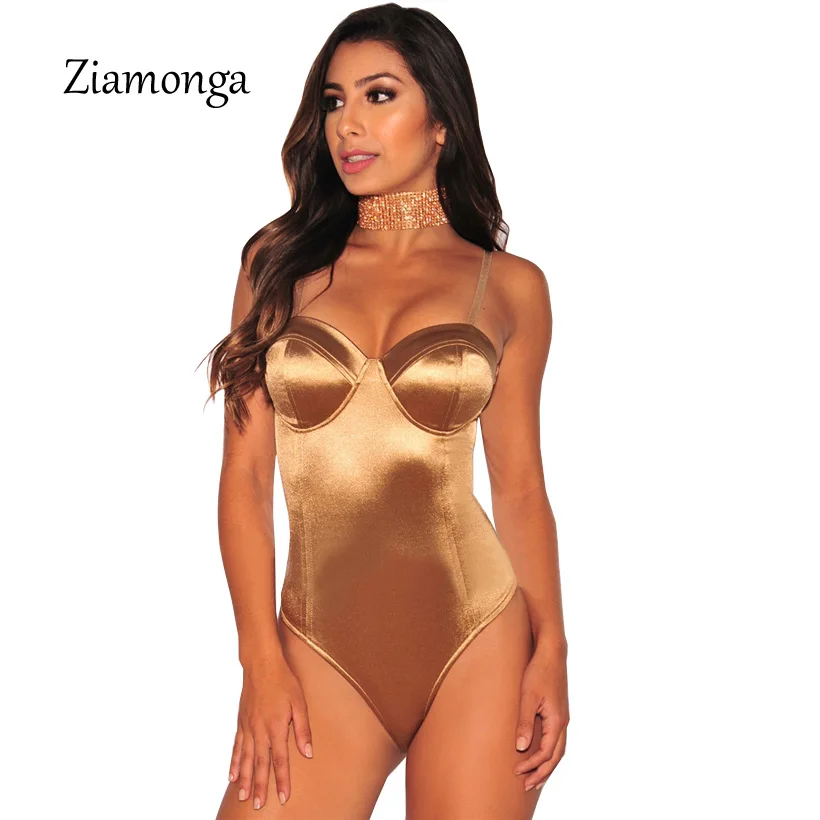 Ziamonga розовый Золотой Черный Боди женские Комбинезоны на бретельках комбинезоны