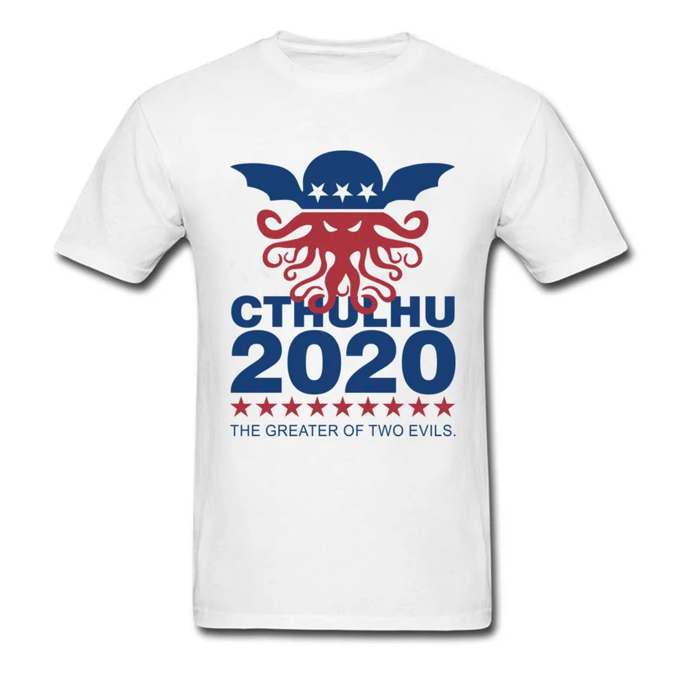 Cthulhu 2020 мужская белая футболка хлопковые топы большая из двух зол дизайнерская с