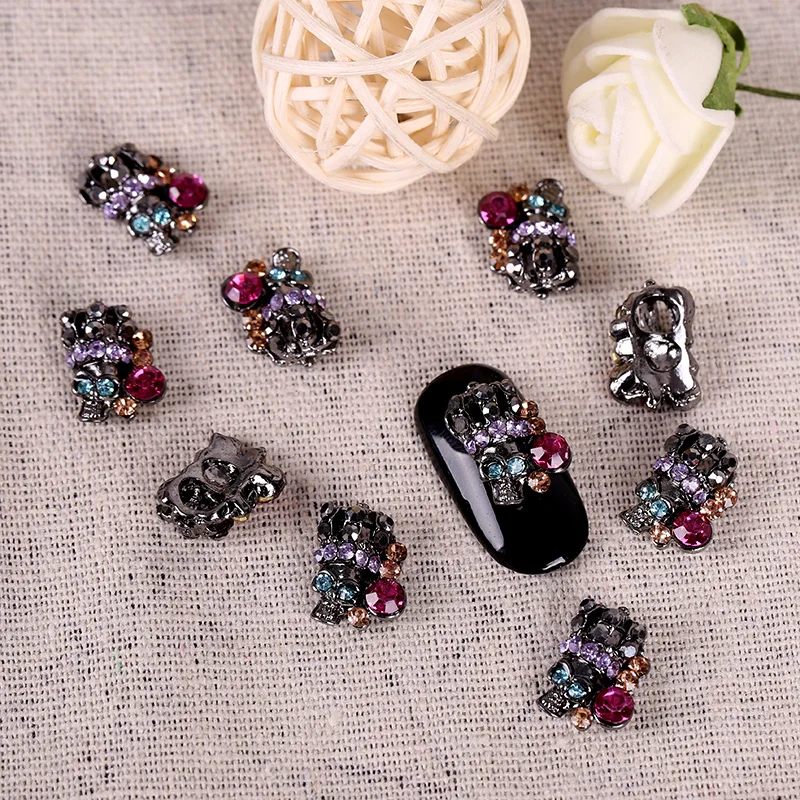 Синева 10 шт. 3D форма черепа Шарм Аксессуары блеск сплав металла не ювелирный