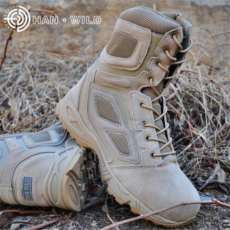 Полный сезон военная форма сапоги из натуральной яловой кожи тактические Desert Combat