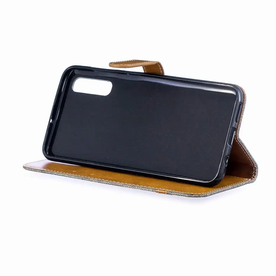 Джинсовый разноцветный чехол из искусственной кожи для Samsung Galaxy A50 A10 A10S книжка с