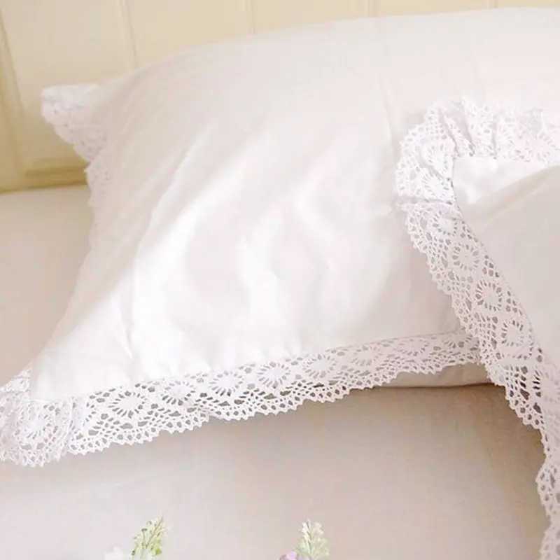 

Pillow Sham European Style Embroidery Lace Pillowcase Luxury Cake Layers Pillowcases Princess Bow Sweet Pillow Cover