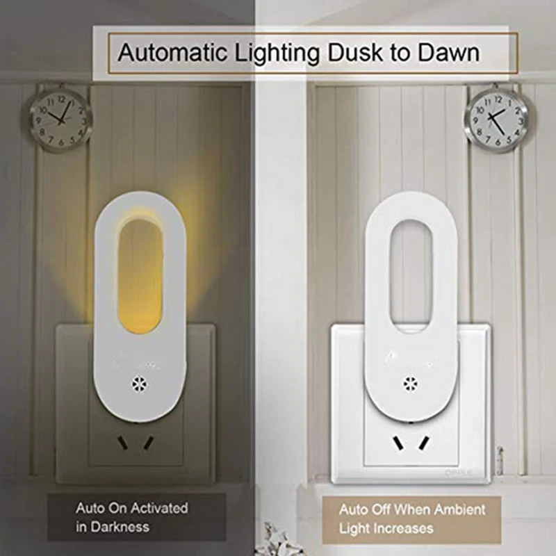 Светодиодная вилка ночник теплый белый настенный светильник От заката до