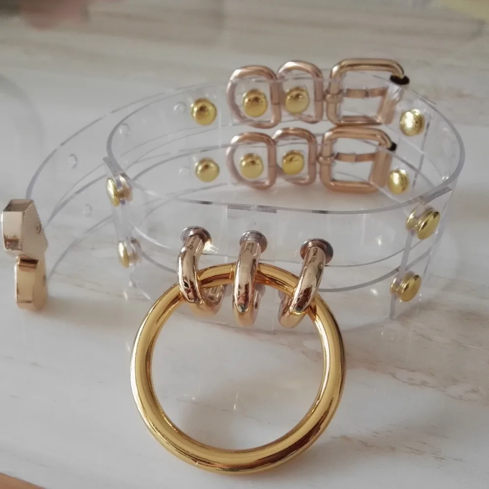 Харадзюку ручная работа сексуальное ожерелье из прозрачной кожи Круглый Цветной