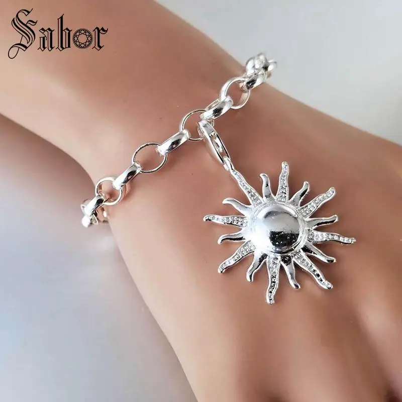 Fashion silver plated Sun Flower Diy Charms Fit Bracelets &amp Necklaces Making Jewelry For Women drop shipping thomas | Украшения и