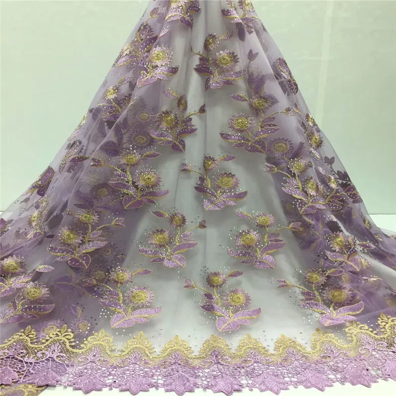 Latest High Quality African Tulle Lace Fabric 2019 Royal Blue Beads Stones Nigerian tulle Bridal French Laces Fabrics fc1-48 | Дом и сад