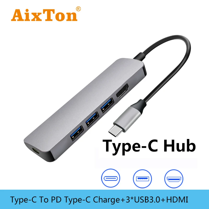 5 в 1 USB C концентратор 3 0 порт hdmi PD разветвитель адаптер для MacBook pro Samsung Galaxy S9 Huawei P20
