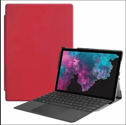 Роскошные кожаные флип Стенд тонкий Обложка, кожаный чехол для microsoft Surface Pro 4 Pro 5 6 12," планшеты 12,3 дюймов+ ручка - Цвет: Розово-красный