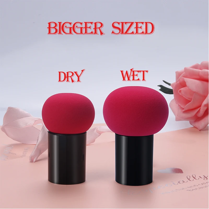 Brainbow 1PC Cosmetic Puff with Plastic Case Cute Mushroom Designed Soft Beauty Makeup Sponge Bigger into Water Portable Sponge| |