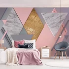 Пользовательские 3D фото обои водонепроницаемый Розовый геометрический узор скандинавский гостиной ТВ задний фон большая роспись обои для стен