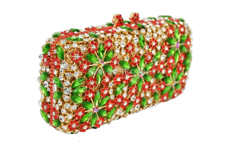 LaiSC Fashion luxury women Clutch bags flower evening Bridal wedding Purse pochette Golden Ladies soiree bag SC065 | Багаж и сумки