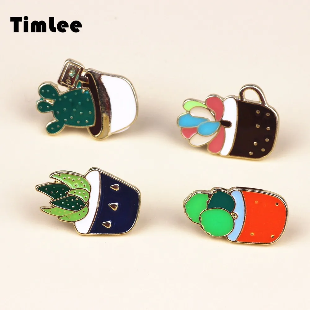 Timlee X105 металлическая брошь в виде кактуса с алоэ | Украшения и аксессуары