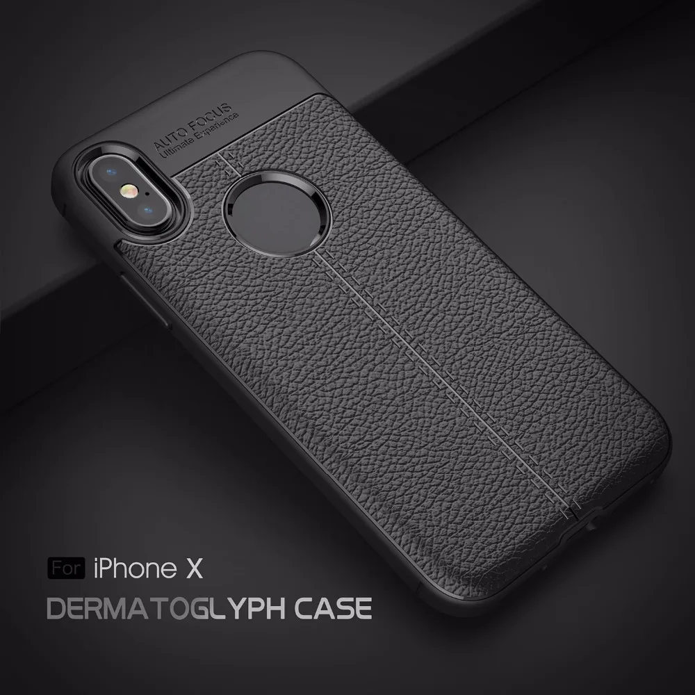 BYHeYang для iPhone X чехол личи телефона из искусственной кожи Чехлы Мягкий ТПУ Броня