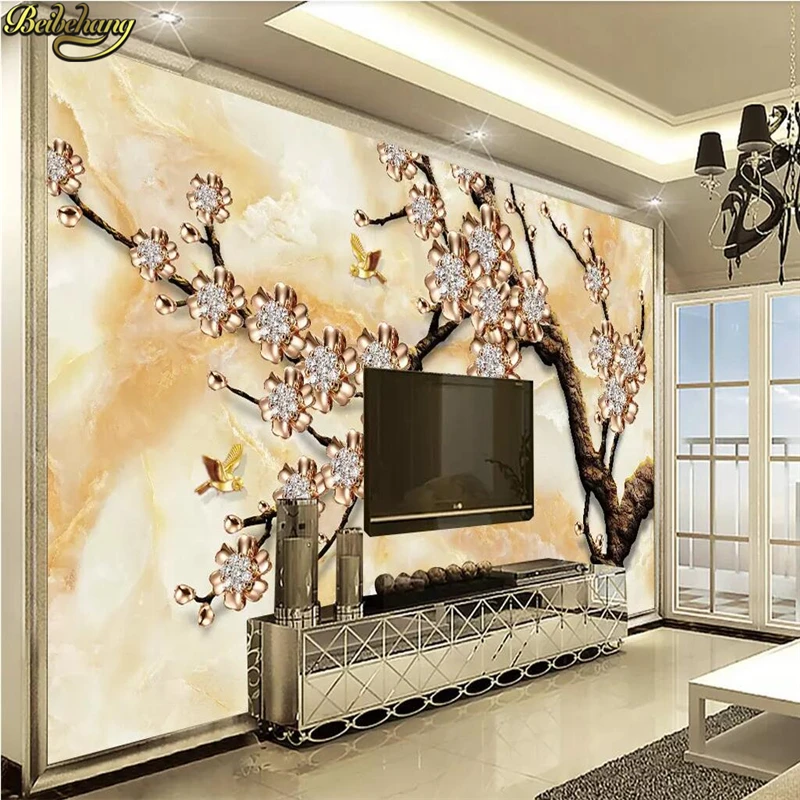 

beibehang Custom wallpaper mural European marble jewelry tree TV background wall papers home decor papel de parede 3d wallpaper