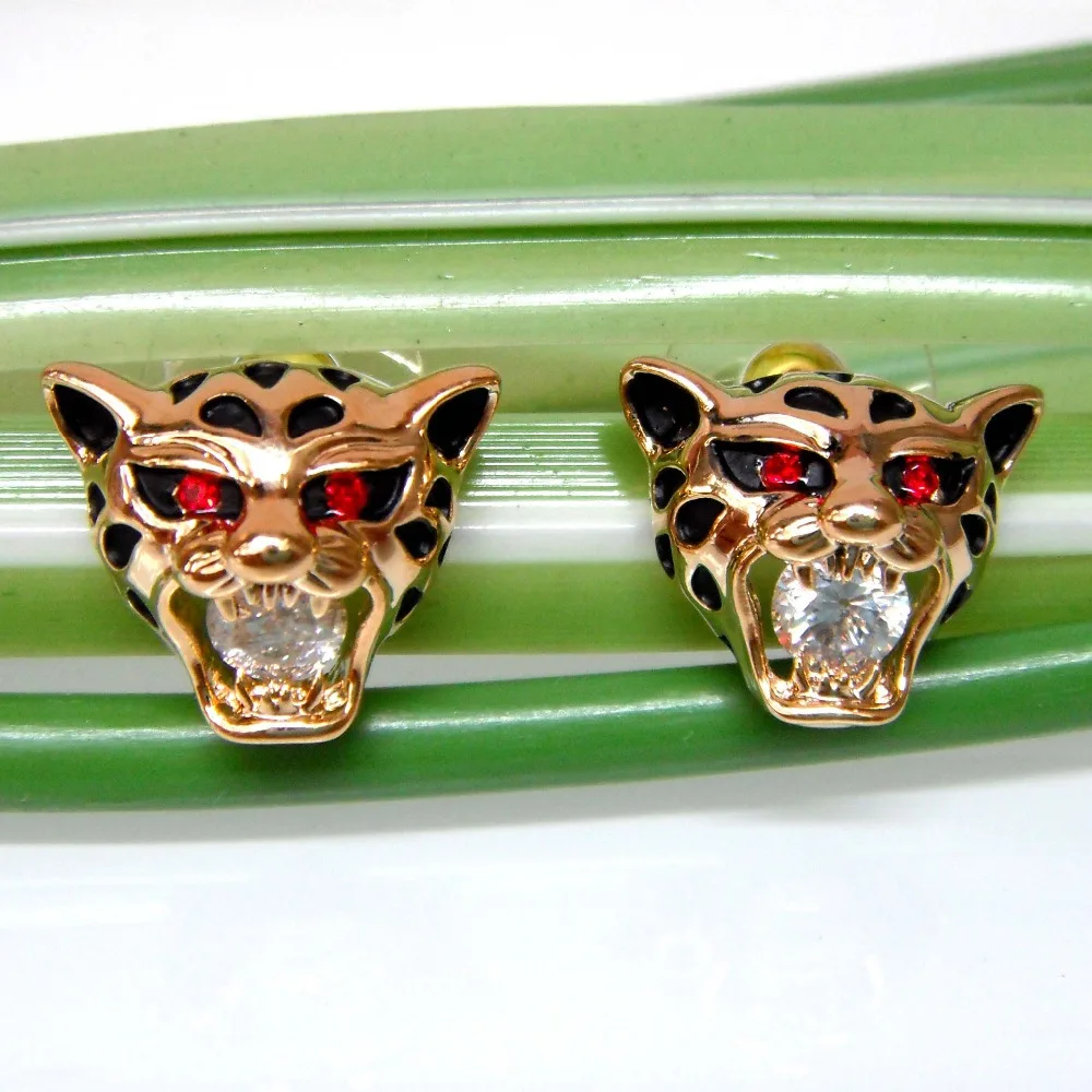 Navachi прозрачный Циркон желтая эмаль голова тигра горный хрусталь кристалл серьги